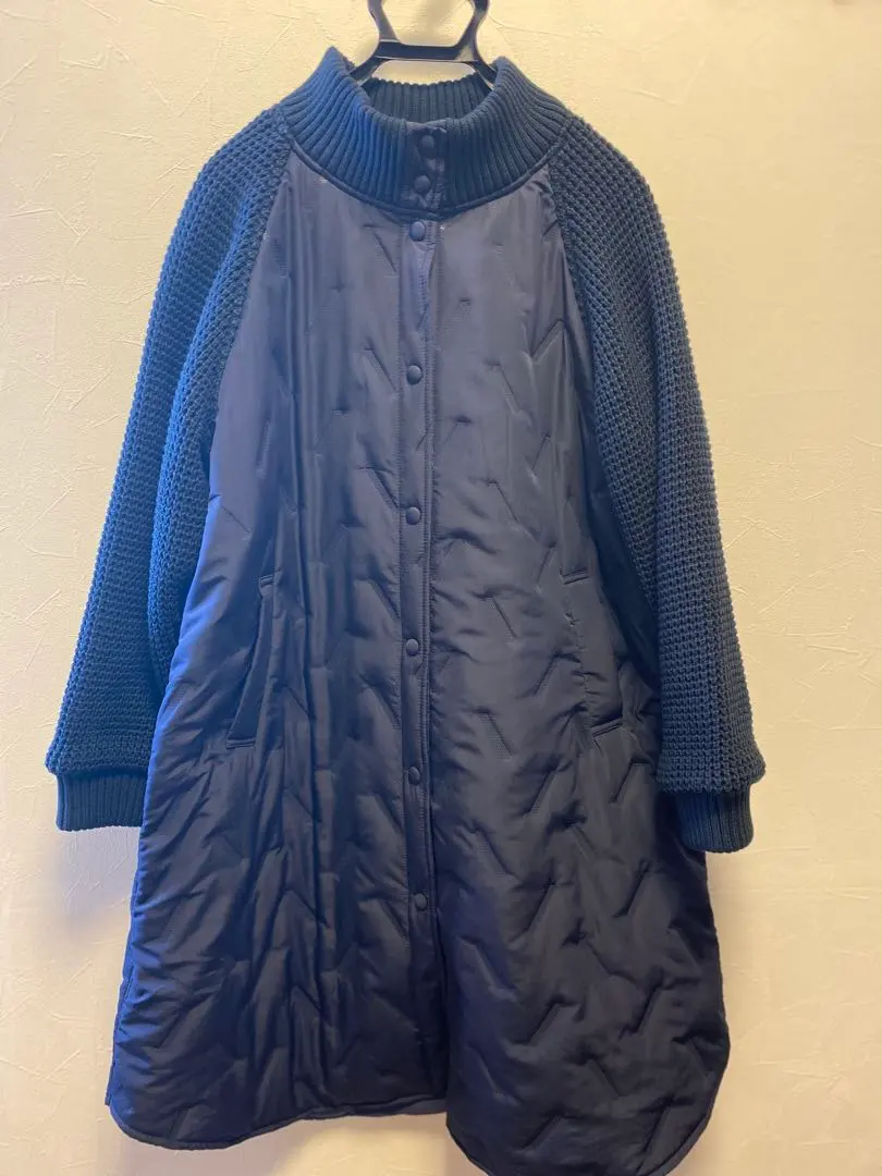 Thumbnail of Excellent Condition Yamada-ya Grandtable Knit Sleeve Padded Coat, Navy