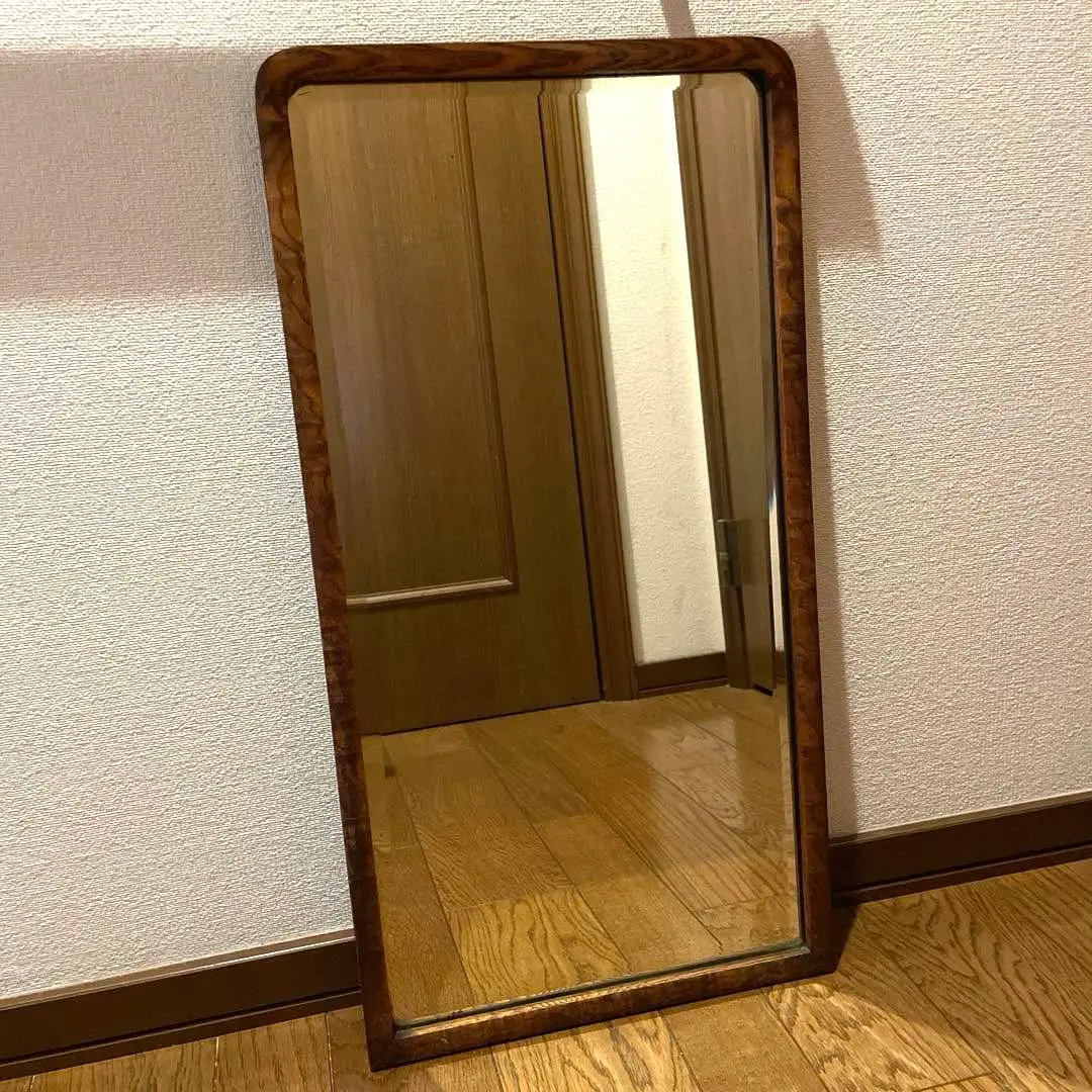 昭和レトロ ミッドセンチュリー 傘立て付きスタンドミラー 木製鏡 帽子掛け古家具 Amazon｜昭和レトロ ミッドセンチュリー 木製 ポールハンガー