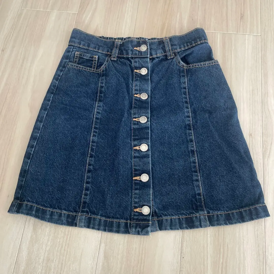 Thumbnail of Dark denim button-front mini skirt