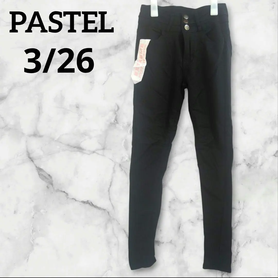 PASTEL【3/26】黑色 緊身褲 黑 細身 顯腿長 彈性 的縮圖