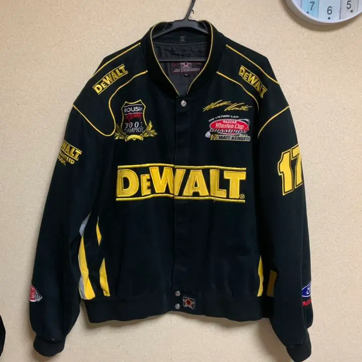 JH DESIGN TeamCaliber レーシングジャケット　DEWALT Men's Christopher Bell JH Design Black/Yellow DeWalt Twill