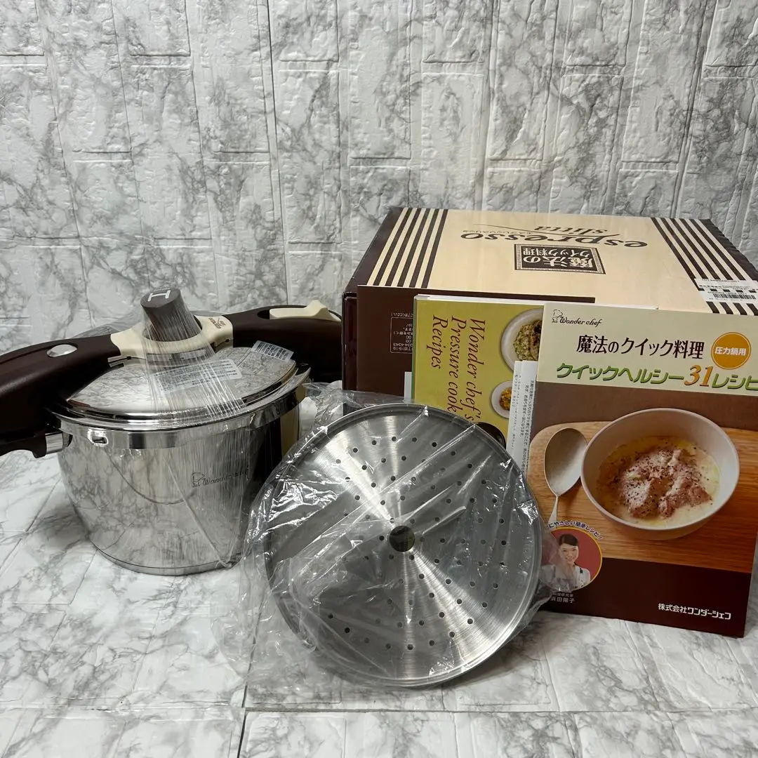❴新品未使用❵ワンダーシェフ圧力鍋5.5L(AQDA55S) 楽天市場】特価 圧力鍋 5.5L IH対応 魔法のクイック料理 両手鍋