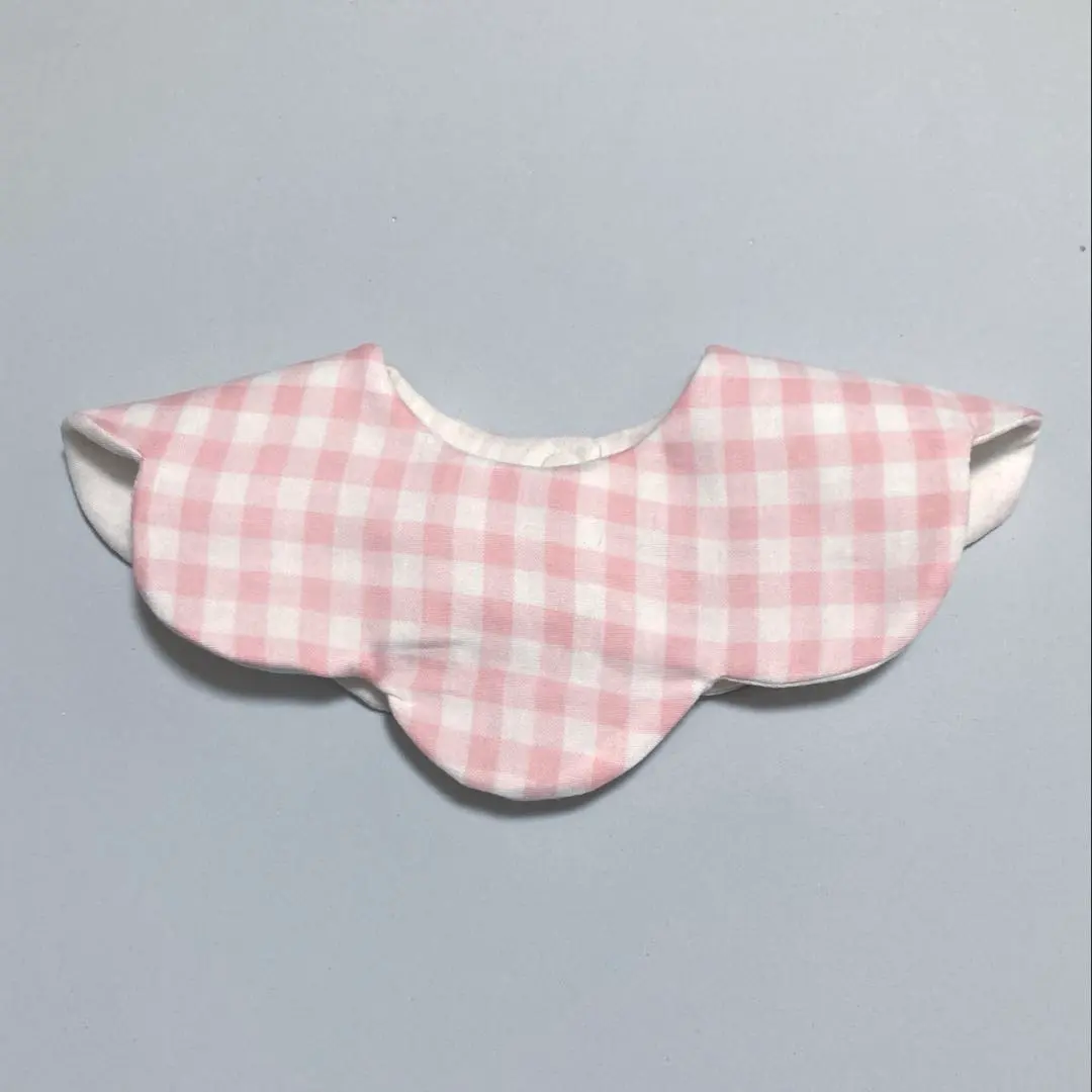 花瓣圍兜 蓬蓬圍兜 防水 粉色格紋 的縮圖