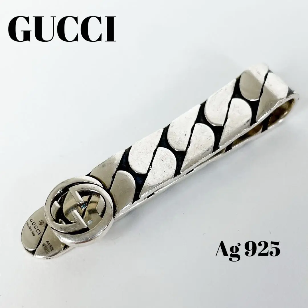 美品 グッチ GUCCI マネークリップ  箱付き  ITALY製 シルバー GUCCI グッチ マネークリップ シルバー 456904 J8400 0701