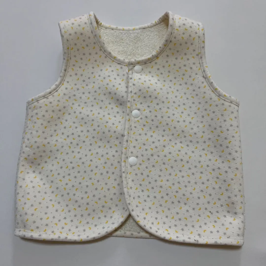 Thumbnail of Baby vest, cream color, small flower pattern, size 80