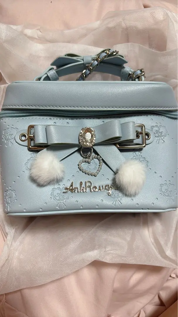 【最終値下げ‼️】Ank Rouge ダブルリボンバニティ bag 水色 Ank Rouge（アンクルージュ）の「ダブルリボンバニティBAG