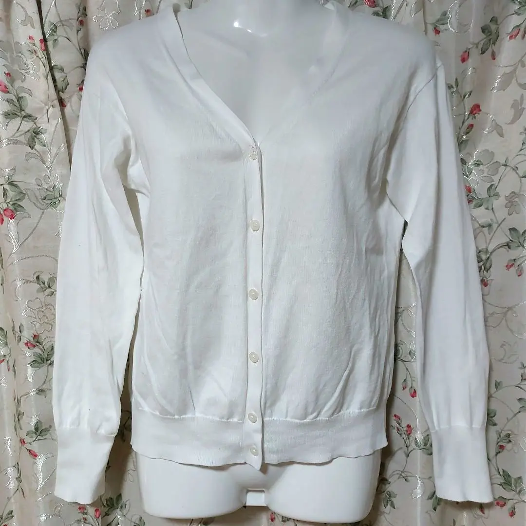 Thumbnail of UNIQLO White V-Neck Cardigan