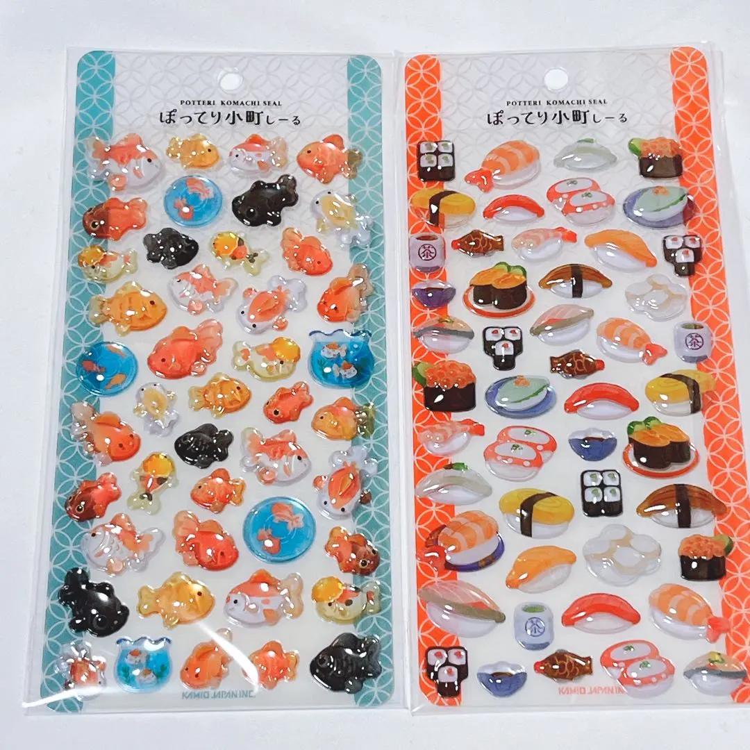 Thumbnail of Potteri Komachi Stickers: Goldfish, Sushi, Puffy Stickers