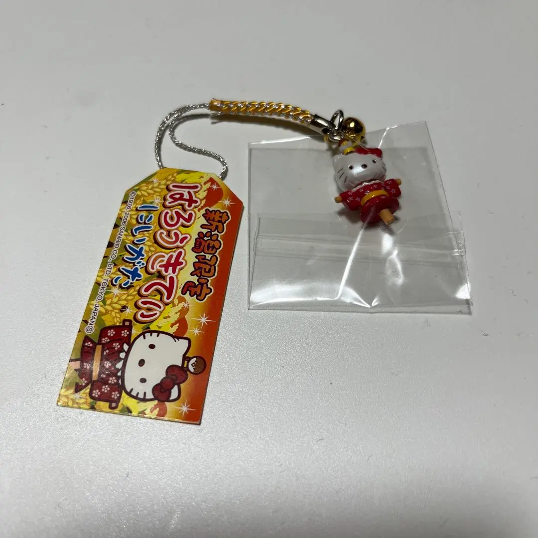 Hello Kitty 吊飾 根付 新潟 稻草人 Sanrio 稀有 2006年 的縮圖