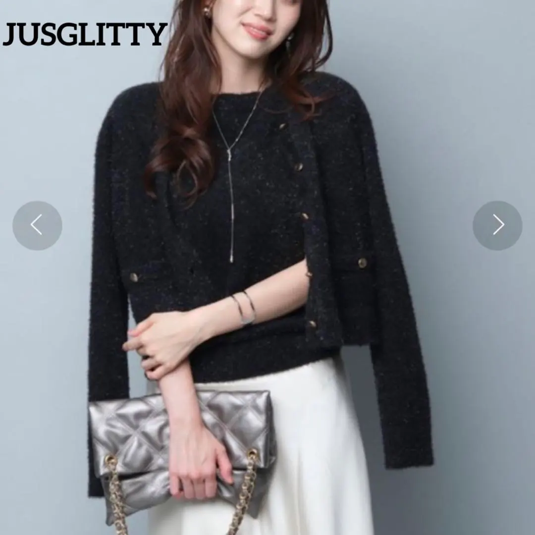 Thumbnail of Excellent condition ✨ JUSGLITTY Lame Jacket Cardigan, Black