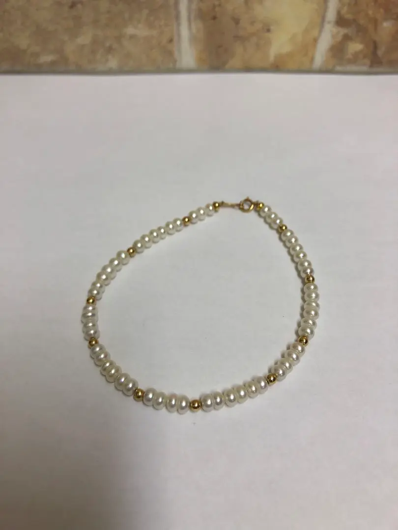 Thumbnail of K18 stamped pearl bracelet