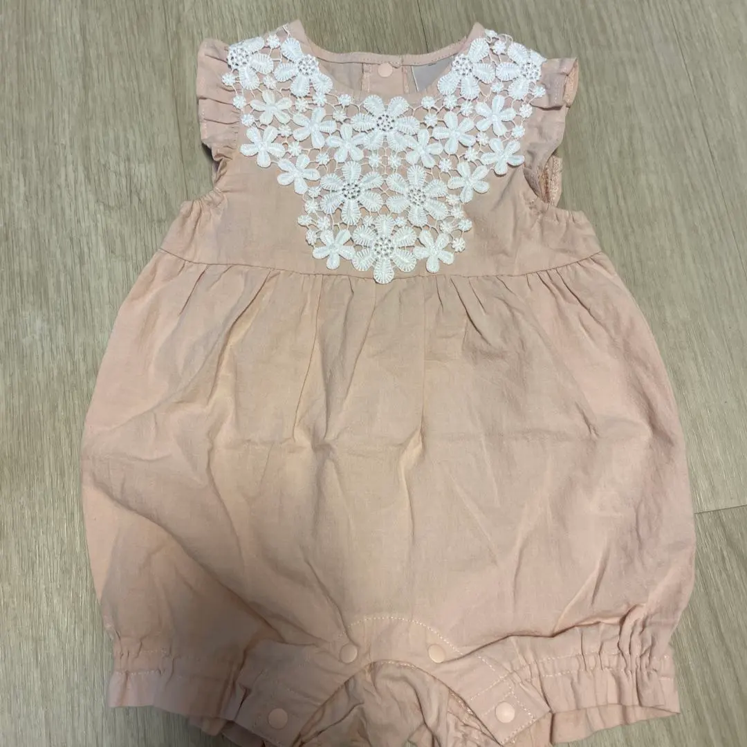 Thumbnail of petit main Beige Floral Rompers 70