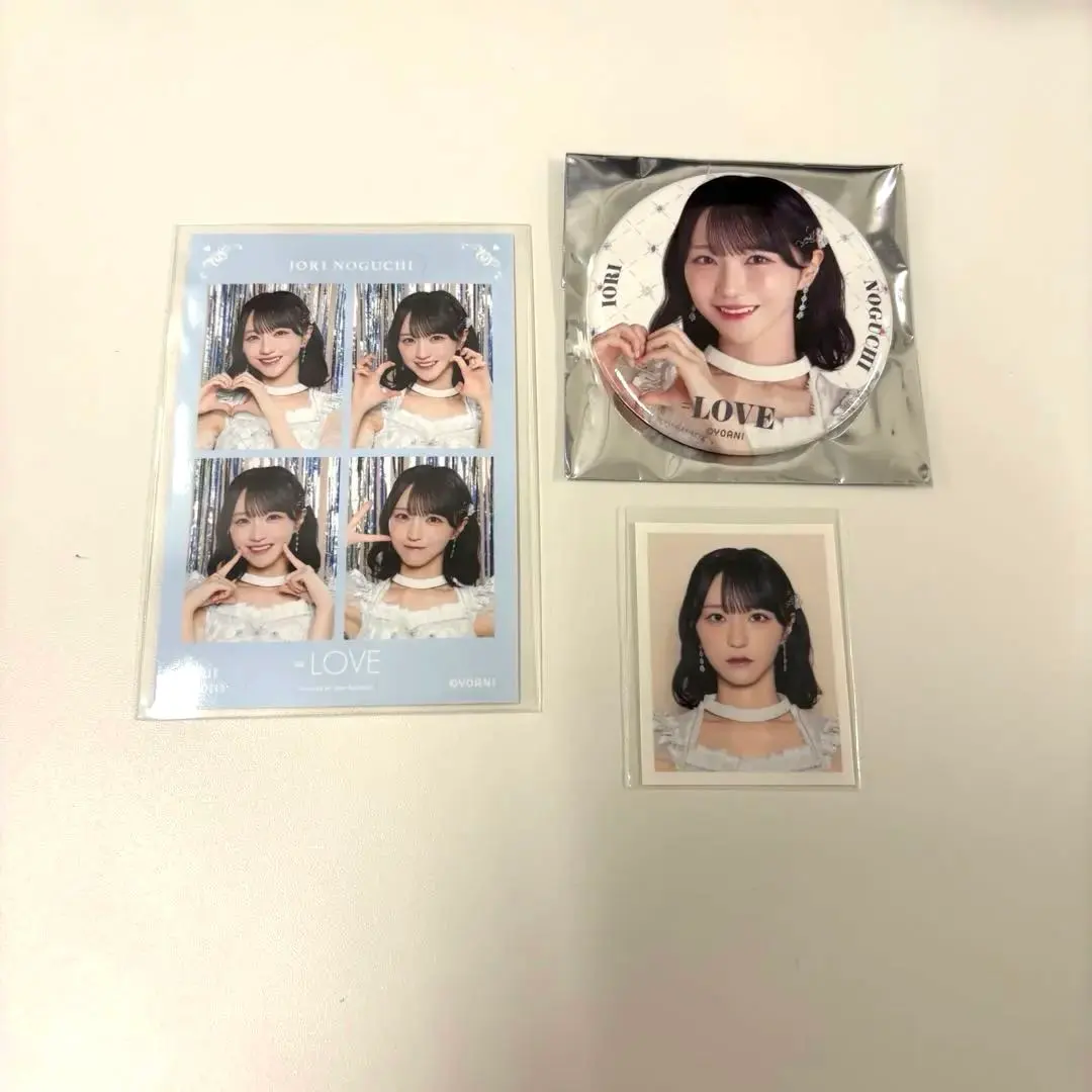 Thumbnail of Anonymous Delivery: I-LOVE Noguchi Iori 4-Cut Photo, Can Badge, ID Photo