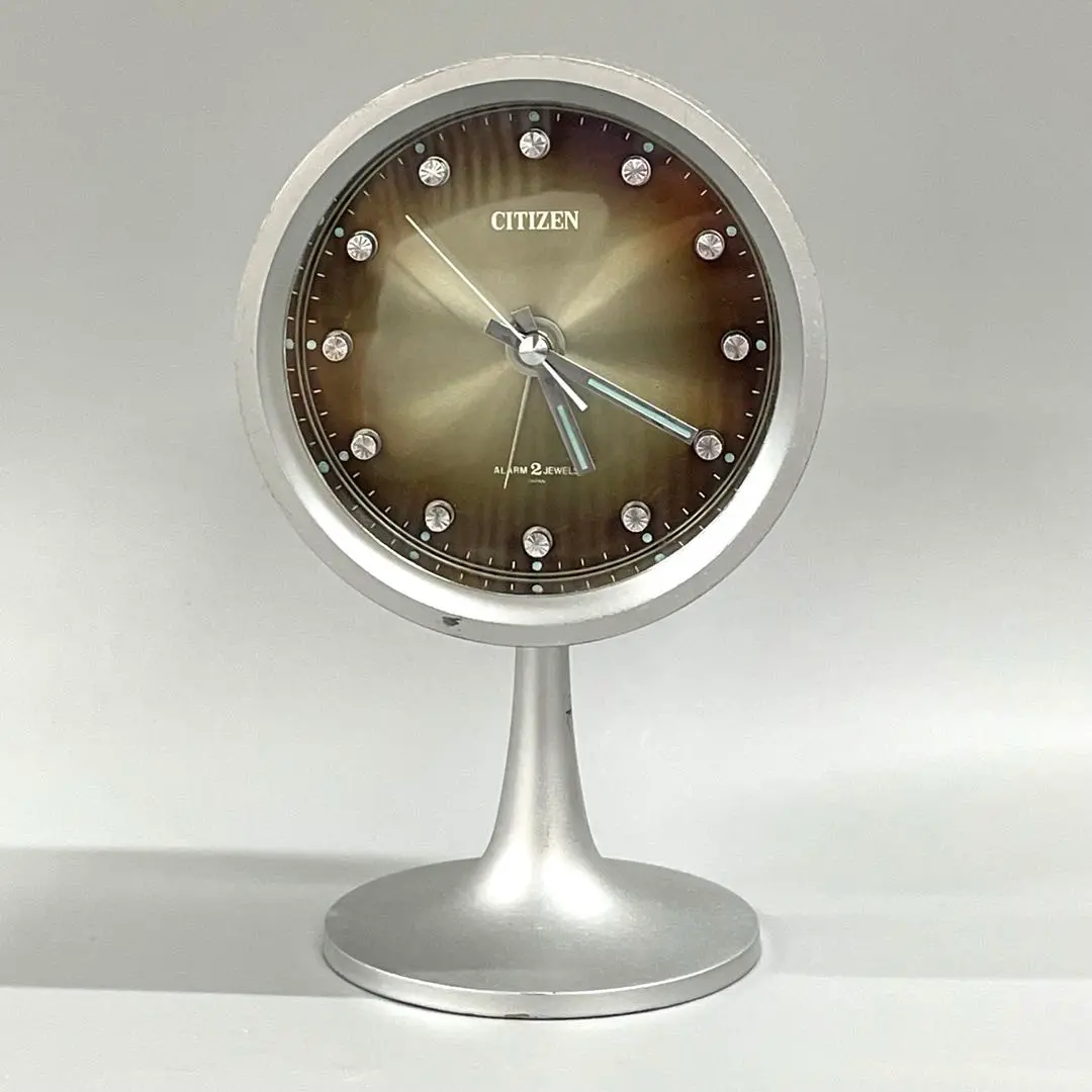 citizen 手巻き　ミッドセンチュリー　レトロ 昭和レトロ シチズン CITIZEN ゼンマイ式 手巻き 置時計 時計