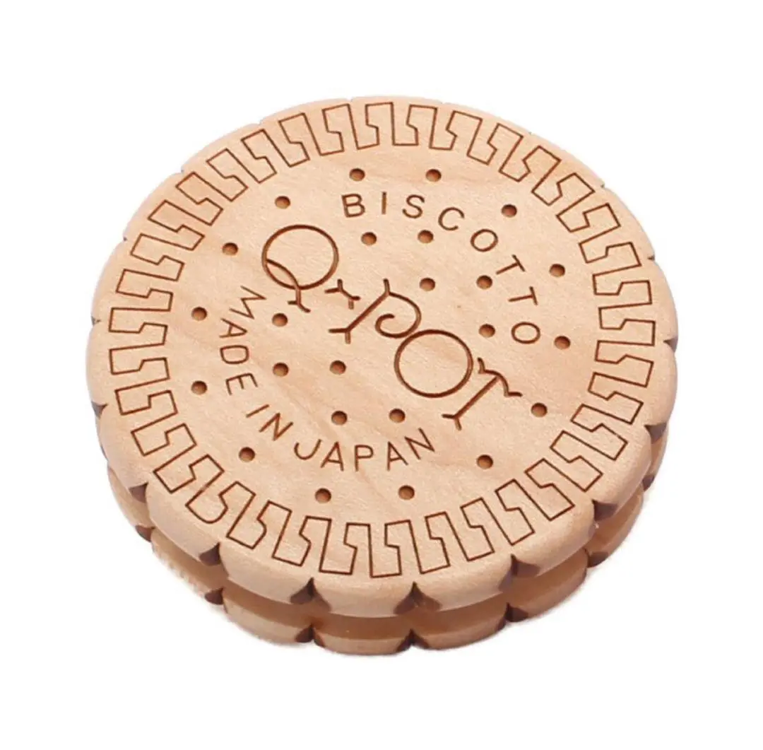 匿名配送 Q-pot ビスケットコードリールクリップ 木製 廃盤品