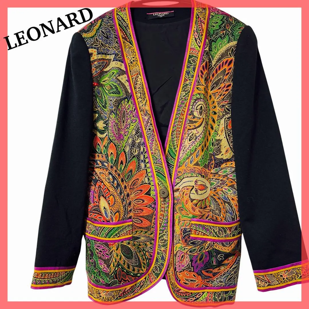 Thumbnail of Rare Beautiful Item: Leonard Cardigan, Collarless, Outerwear, Wool & Silk, Lined, Size L