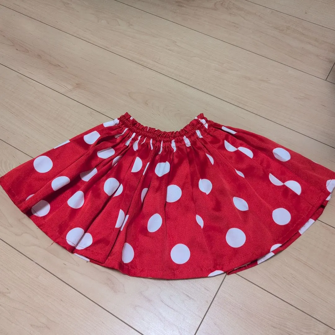 Thumbnail of Red and white polka dot flared skirt