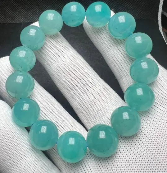 Thumbnail of Aquamarine Round Bead Bracelet, Approximately 12mm
