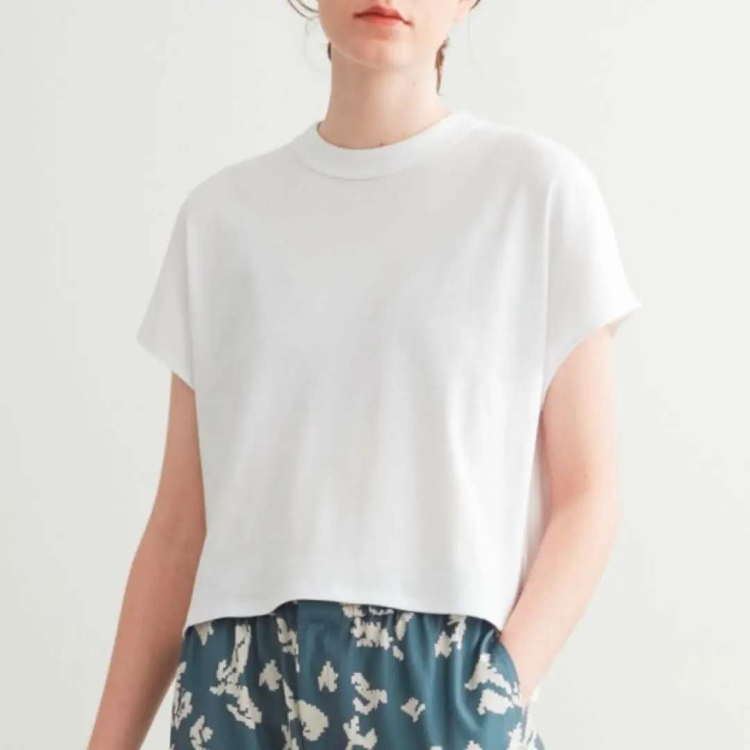 three dots オーガニックコットンUネックTee three dots オーガニックコットンUネックロンTee(S WHITE
