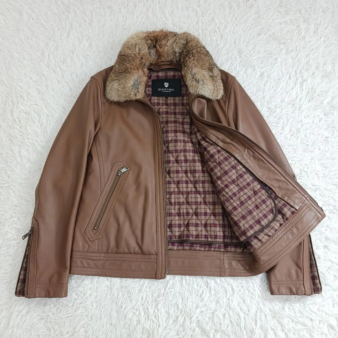 美品♡ブラックレーベル クレストブリッジ シープレザー ライダースジャケット シープレザーシングルライダース（ブルゾン）｜BLACK LABEL