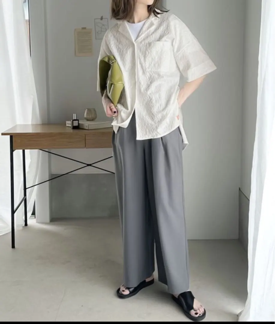 襯衫 罩衫 「JaVa Java 合作款」提花圖案超大號襯衫 的縮圖