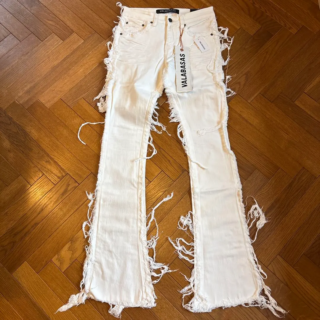 Thumbnail of VALABASAS Flare Denim, Crushed Damage, White, 29, White, S, New