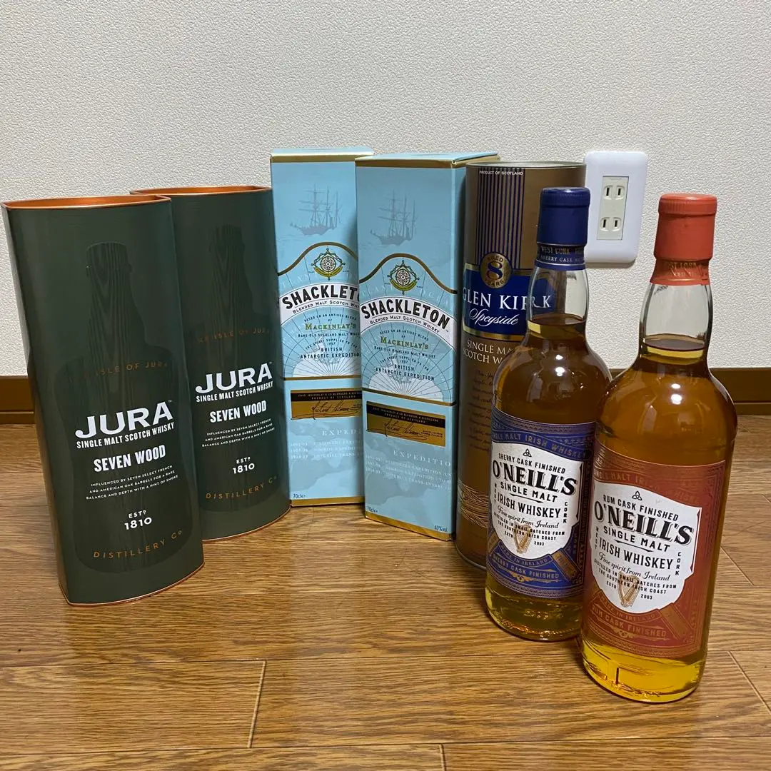 シャクルトン、ジュラセブンウッド、グレンカーク8年、オニールズ　ウイスキーセット シャクルトン、ジュラセブンウッド、グレンカーク8年