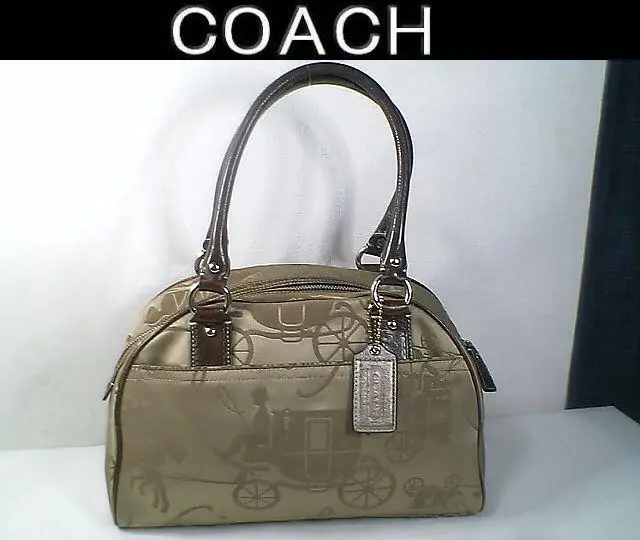 【COACH/コーチ】ホースキャリッジ サッチェル　ベージュ ピンクF14481 COACH/コーチ】ホースキャリッジ サッチェル ベージュ ピンク