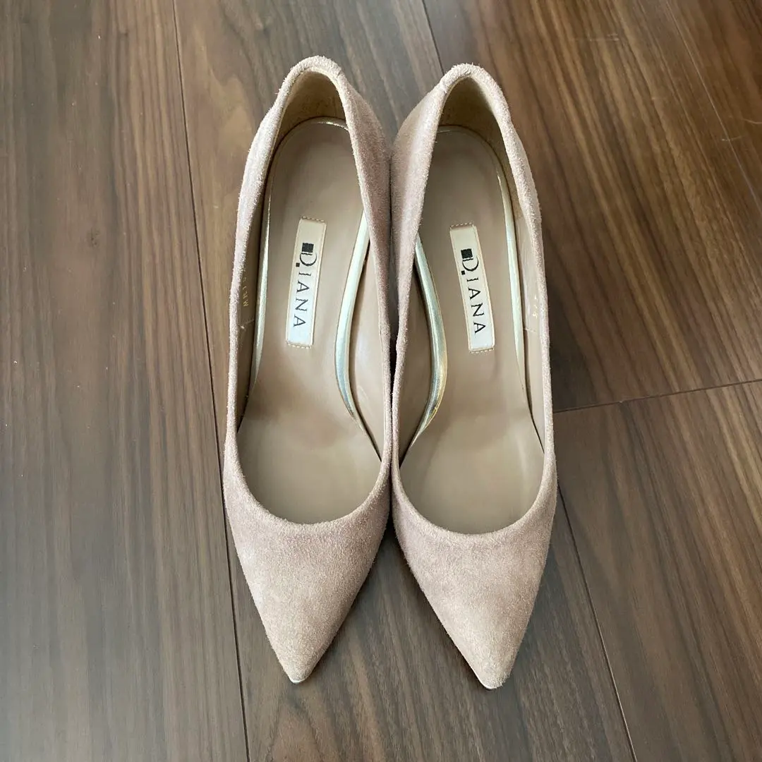 Thumbnail of DIANA Beige Suede Pointed Toe Pumps 21.5cm