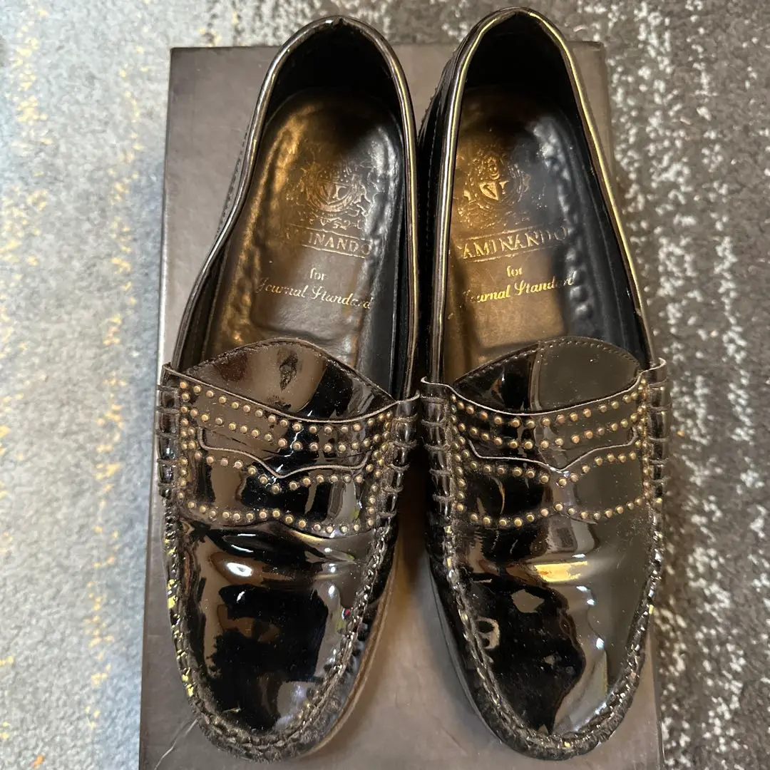 【美品】CAMINANDE スタッズ付 ローファー　黒 2025年最新】caminando カミナンド スタッズローファーの人気
