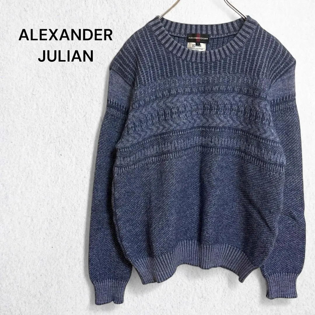 Thumbnail of Alexander Julian Knit Sweater Cotton Blend Wool Made in Japan Men's L