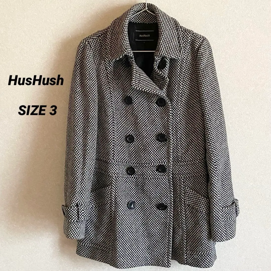 Thumbnail of Hash*ash wool coat, black and white gingham check, double-breasted