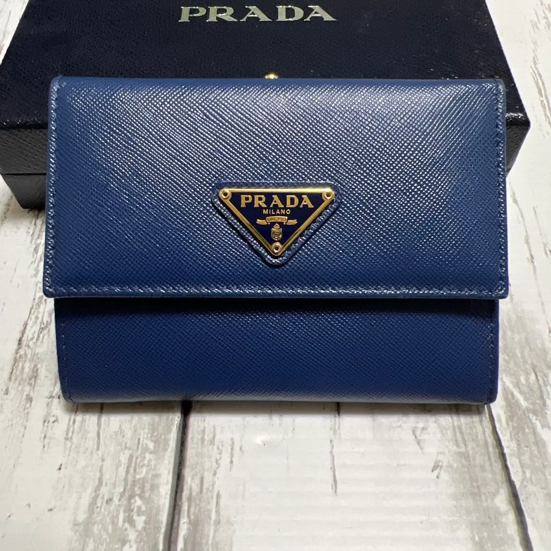 【美品】PRADA プラダ　長財布　ガマ口　ナイロン　三角ロゴ 美品】PRADA プラダ 長財布 ガマ口 ナイロン 三角ロゴ プラダ 長