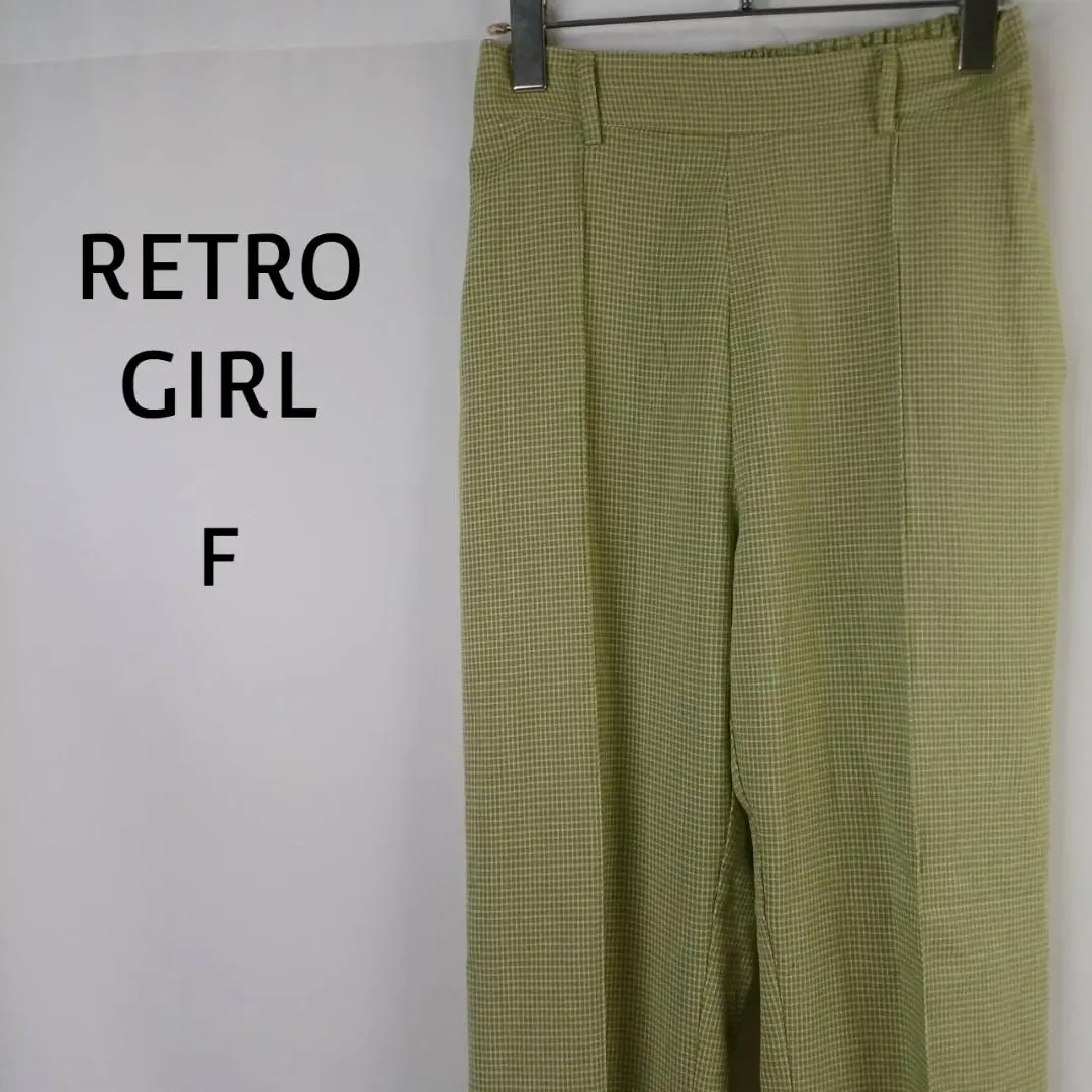 Thumbnail of RETRO GIRL Check Semi-Flare Pants F Green Check Pattern