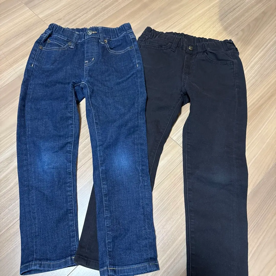 Thumbnail of UNIQLO Long Pants 110 Denim Black - Set of 2