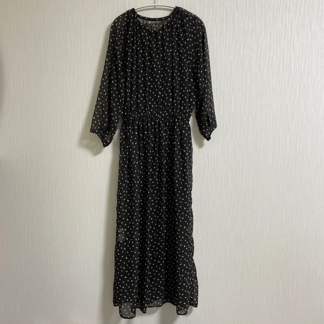 Thumbnail of Fabia Black Dot Long Dress
