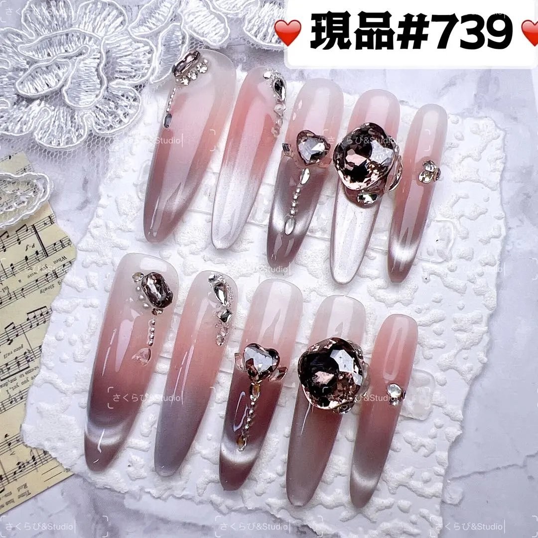 739 現貨推薦美甲片 假指甲 量產型 姬系 辣妹 Chrome Hearts 腮紅 y2k 痛甲 的縮圖