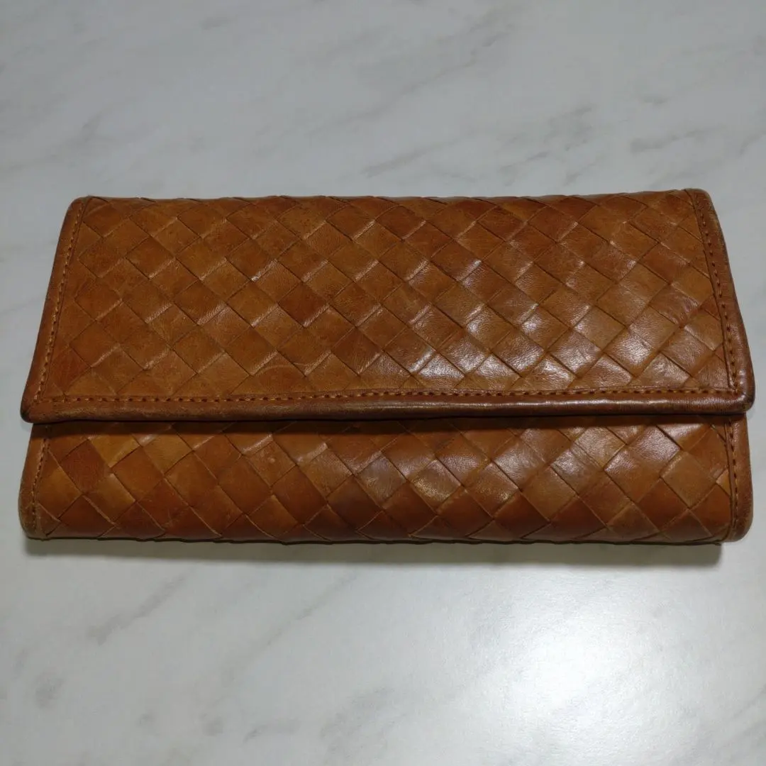 Thumbnail of ✧Brown Leather Braided Long Wallet✧