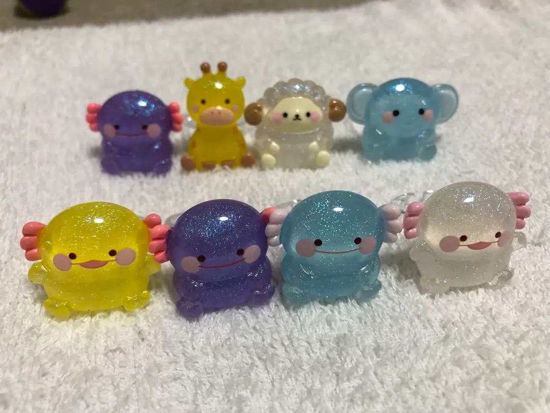 Thumbnail of Glitter Animal Rings: Axolotl, Giraffe, Sheep, Elephant