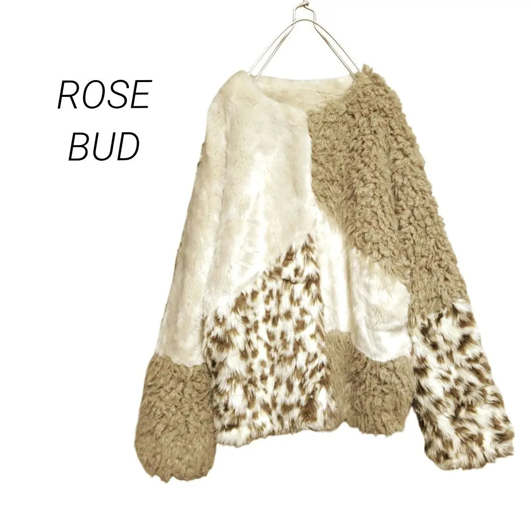 ROSE BUD フェイクファーコート ROSE BUD ローズ バッド フェイクファーコート レオパード柄