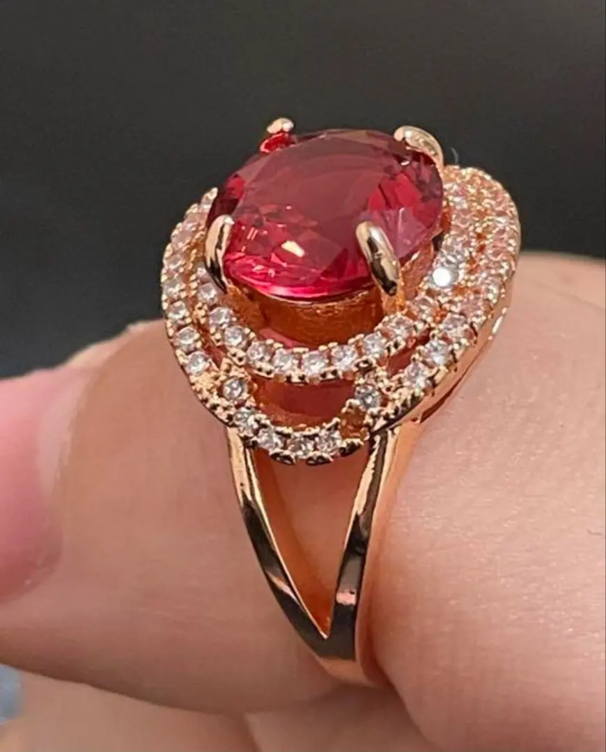 Thumbnail of Last one! Luxury synthetic ruby ring, size 16 ★ Gorgeous ring