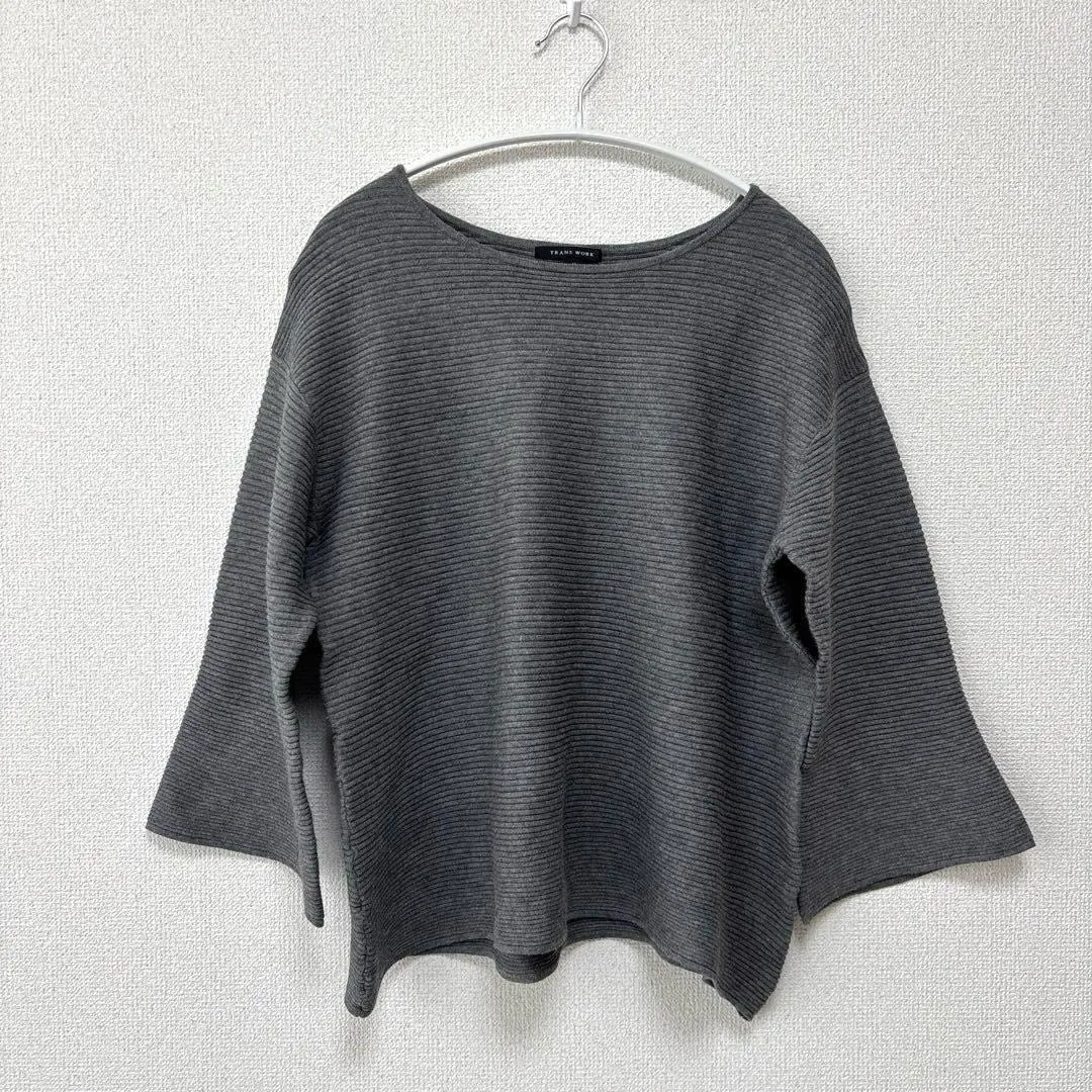 TRANS WORK 針織衫 灰色 七分袖 40 S 的縮圖