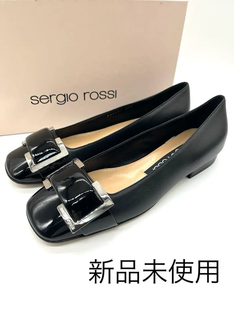 未使用 セルジオロッシ パンプス フラットシューズ スウェード バックル 黒 2025年最新】Sergio Rossi カラー:ブラック系 フラットシューズ