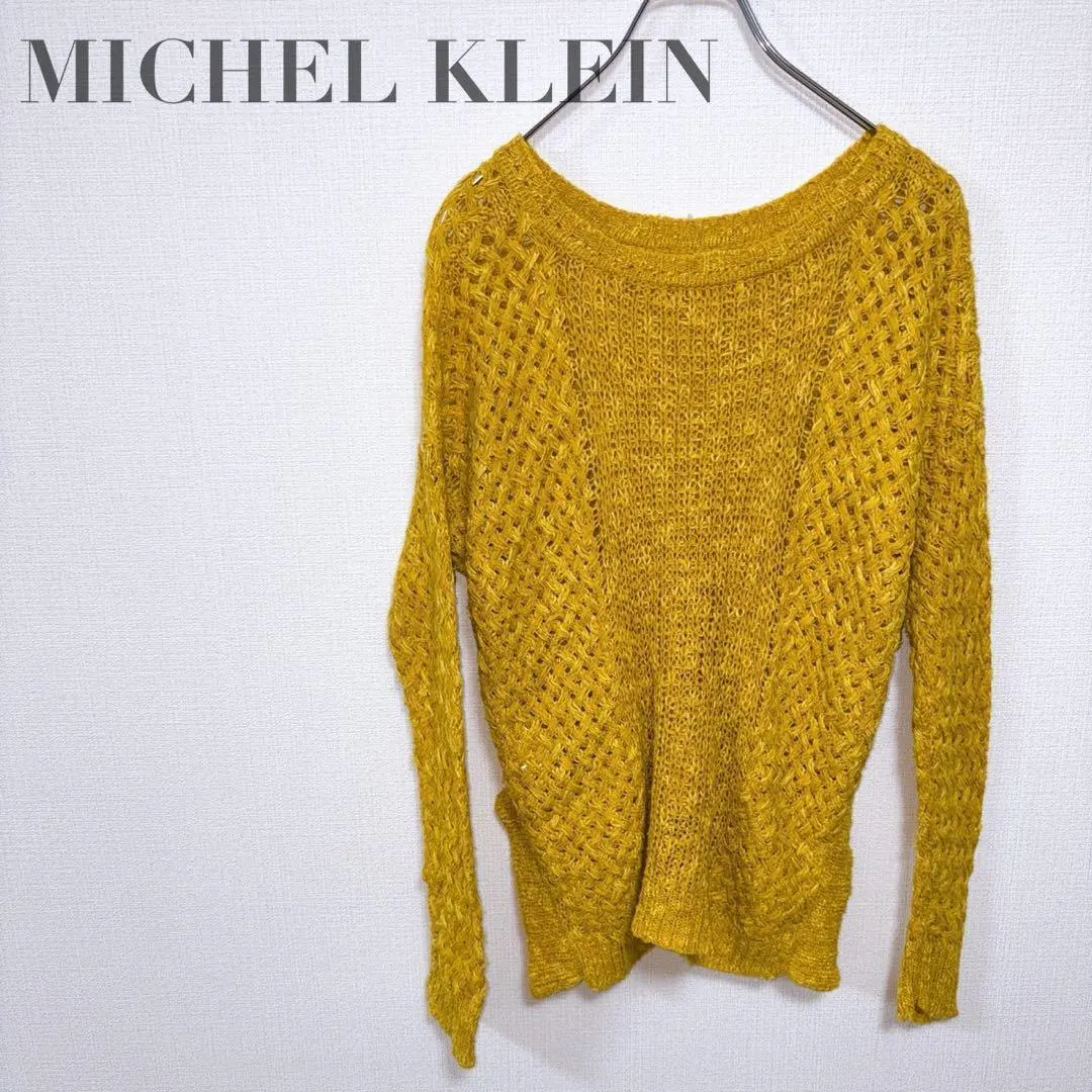 Thumbnail of f9 [MICHEL KLEIN] Docking Mesh Knit Pullover - Yellow - Sweater