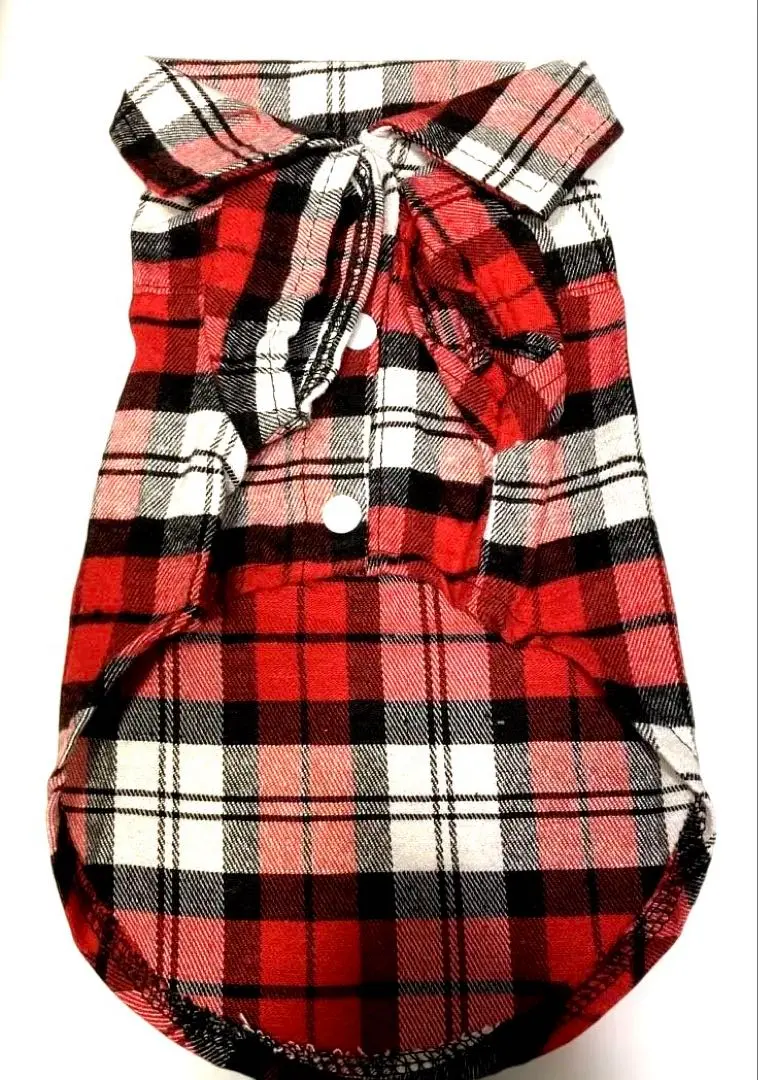 Thumbnail of Dog clothes, size M, red, black, and white check