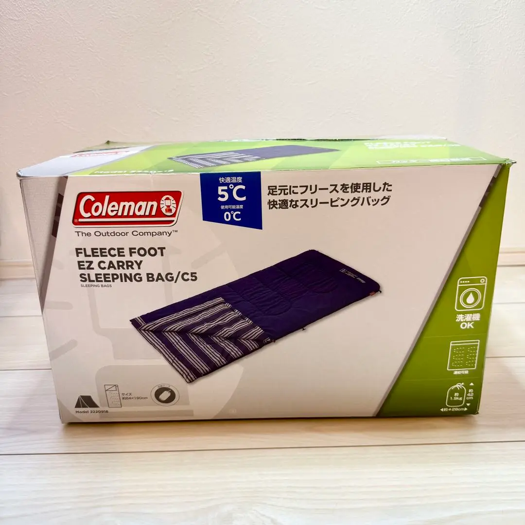 美品⭐️Coleman コールマン フリースEZキャリースリーピングバッグ　寝袋 Coleman Coleman【洗える】フリースフットEZキャリー