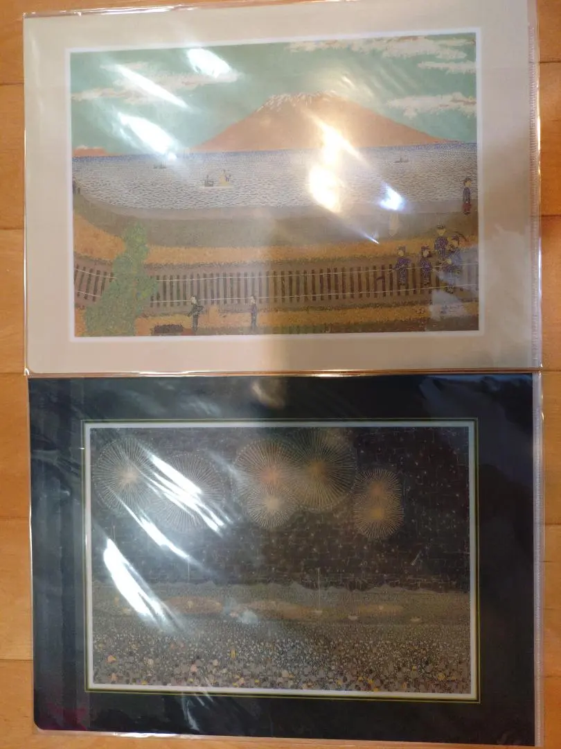 文具 透明文件夾 A4 / 山下清「櫻島」「長岡煙火」2件套 拼貼畫家 的縮圖