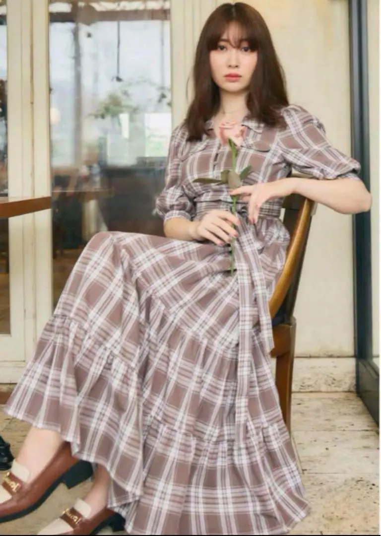 Herlipto☆Bergamo Plaid Tiered Long Dress Bergamo Plaid Tiered Long Dress herlipto