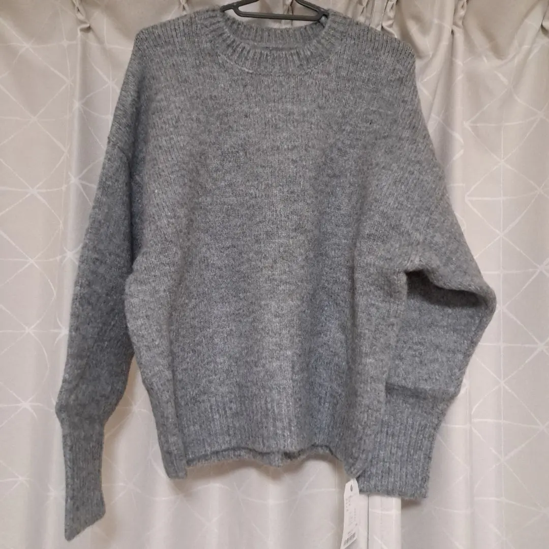 Thumbnail of Gray crew neck knit sweater, long sleeve