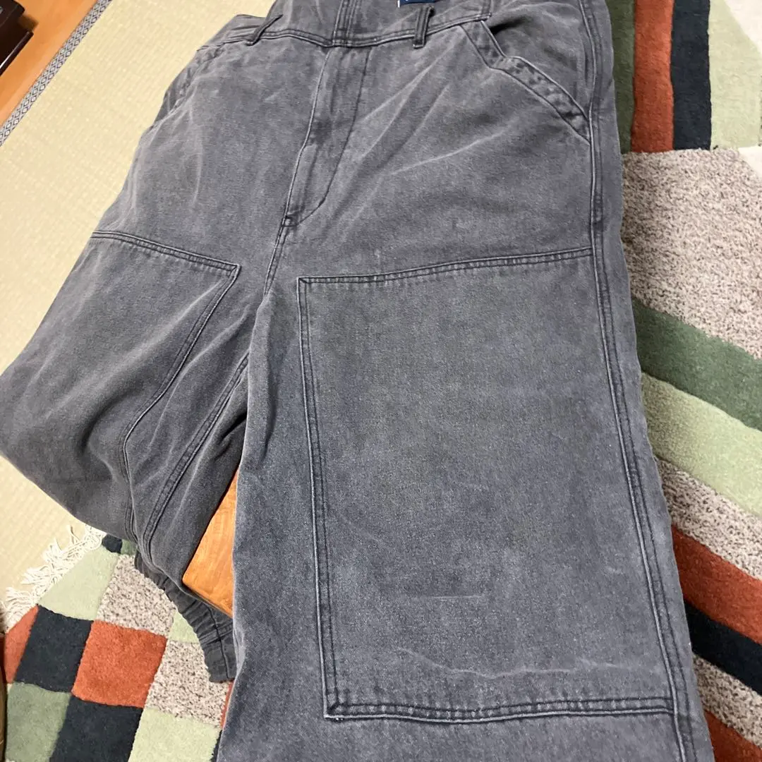 サイズL FREAK'S STORE 宮戸フィルムコラボ　ダブルニーパンツ FREAK'S STORE/ワイドシルエット ヴィンテージ加工 ダブルニー